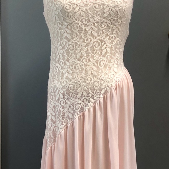 Vtg 80s Pink Nightie or Slip or Slip Dress. Nylon & Lace, Sz S - Picture 5 of 9
